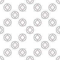 Diamonds Playing Card Suit round line seamless pattern or background vector