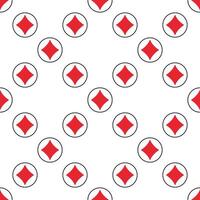 Circle with Diamonds Playing Card Suit solid seamless pattern vector