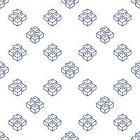 Blockchain Technology linear Cube Network Structure seamless pattern vector