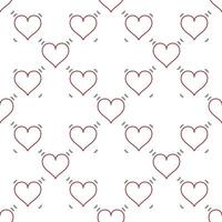 Hearts Playing Card Suit simple line seamless pattern or background vector