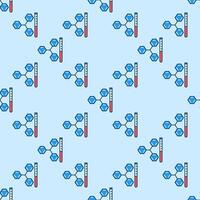Test Tube and Molecule Chemical Formula colored seamless pattern vector