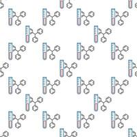 Test Sample Tube and Chemical Formula Education concept linear seamless pattern vector