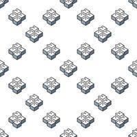 Geometric Blockchain Cryptocurrency Technology blue seamless pattern vector