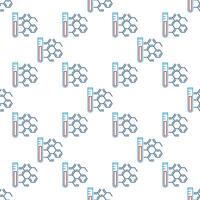 Test Tube with Chemical Compound concept line seamless pattern vector