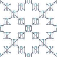 Sample Test Tube with Chemistry Molecule concept outline seamless pattern vector
