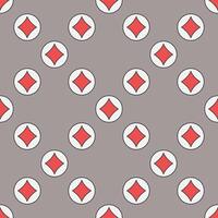 Circle with Diamonds Playing Card Suit seamless pattern vector