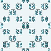 Blockchain with 6 Blocks blue seamless pattern - Block Chain background vector