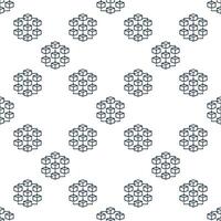 Blockchain outline seamless pattern. Block Chain Technology simple line background vector