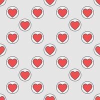 Hearts Suit round colored seamless pattern or background vector