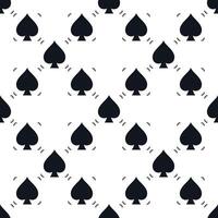 Spades Card Suit simple solid seamless pattern or background vector