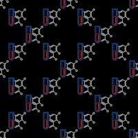 Lab Test Tube and Chemical Formula Analysis linear seamless pattern vector
