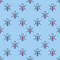 Chemical Compound and Test-Tube Science colored seamless pattern vector