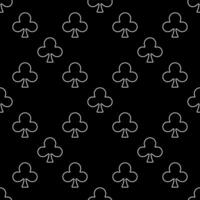 Clubs Playing Card Suit linear minimal seamless pattern or background vector