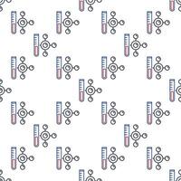 Test Tube and Chemical Molecule Education concept linear seamless pattern vector