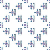 Laboratory Test Tube and Molecule Science concept colored modern seamless pattern vector