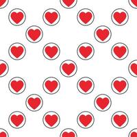 Hearts Playing Card Suit round solid seamless pattern vector