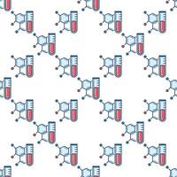 Lab Test Tube and Chemical Formula colored seamless pattern vector