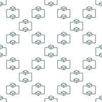 Blockchain Technology linear seamless pattern. Two connected blocks background vector