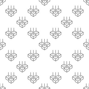 Block-Chain seamless pattern or Blockchain background with three blocks vector