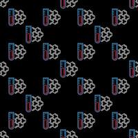 Sample Tube with Molecule concept outline seamless pattern - Chemical Formula linear background vector