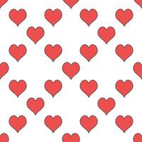 Hearts Card Suit red minimal seamless pattern or background vector