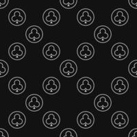 Clubs Playing Card Suit in Circle linear seamless pattern vector