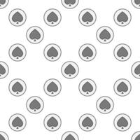 Spades Card Suit in Circle colored seamless pattern or background vector