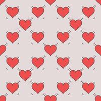 Hearts Playing Card Suit simple red seamless pattern vector
