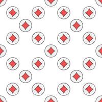 Diamonds Card Suit in Circle colored seamless pattern vector
