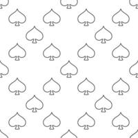 Spades Playing Card Suit thin line minimal seamless pattern vector