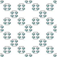 Blockchain with Four Blocks blue seamless pattern or background vector