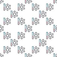 Molecule and Test Tube Chemical concept minimal line seamless pattern vector