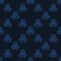 Three Connected Blocks - Blockchain linear seamless pattern vector