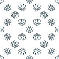 Block Chain thin line seamless pattern. Cryptocurrency Blockchain Technology abstract background vector