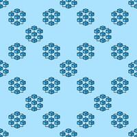 Blockchain Cryptocurrency blue seamless pattern. Block Chain Technology background vector