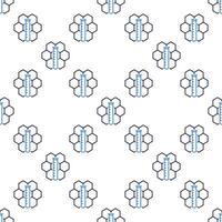Chemical Hexagonal Formula and Test Tube line seamless pattern vector