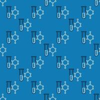 Chemical Compound and Test Tube Lab Glassware concept line seamless pattern vector