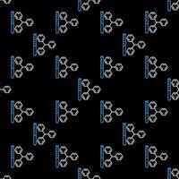 Test-Tube and Molecule Chemical Formula concept linear seamless pattern vector