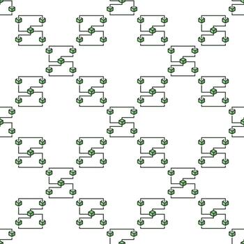 blockchain con cinco bloques azul sin costura modelo vector