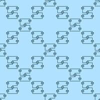Blockchain with 5 Blocks thin line seamless pattern or background vector