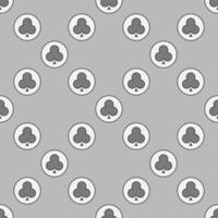 Clubs Card Suit in Circle colored seamless pattern or background vector
