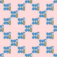 Formula and Test Tube Biochemistry concept colored seamless pattern vector