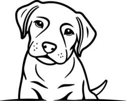 black and white illustration of a dog or puppy without background vector