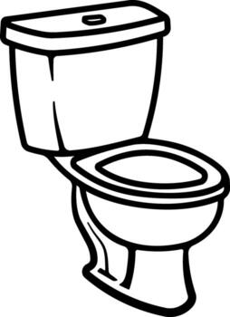 black illustration of a toilet with flush cistern without background vector