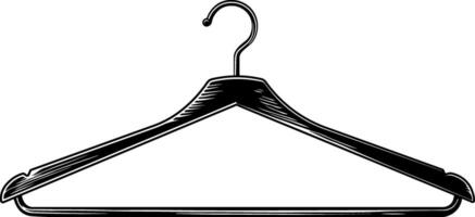 black and white clothes hanger without background vector