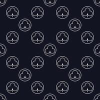 Clubs Playing Card Suit round outline seamless pattern vector