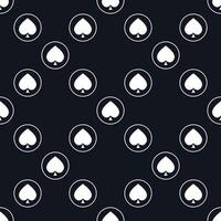 Spades Playing Card Suit in Circle solid seamless pattern vector