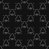 Clubs Playing Card Suit simple linear seamless pattern vector