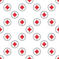 Diamonds Playing Card Suit in Circle solid red seamless pattern vector