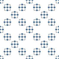 Cryptocurrency Block Chain blue seamless pattern. Five Blockchain Blocks abstract background vector